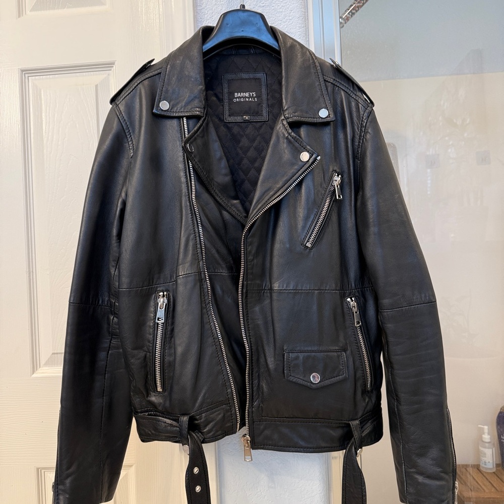 Men's Black Leather Jacket - Picture 2 of 13